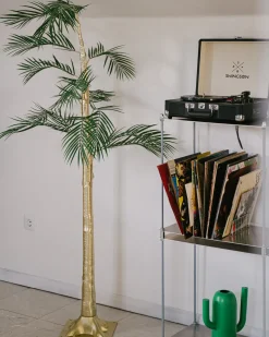 Hot Beliani Decorazione per esterni LED PALJAVESI Albero 175 cm Oro Oro Verde