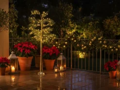 Hot Beliani Decorazione per esterni LED PALJAVESI Albero 175 cm Oro Oro Verde