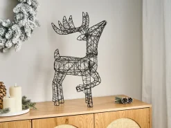 New Beliani Decorazione per esterni LED RAVSJON Renna 58 cm Nero