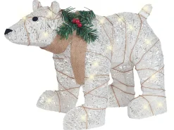 Clearance Beliani Decorazione per esterni LED SIVULA Orso 34 cm Bianco