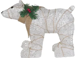 Clearance Beliani Decorazione per esterni LED SIVULA Orso 34 cm Bianco