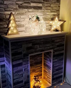 Clearance Beliani Decorazione per esterni LED SIVULA Orso 34 cm Bianco