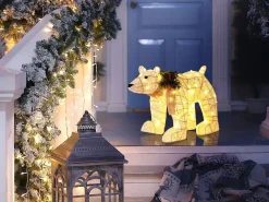 Clearance Beliani Decorazione per esterni LED SIVULA Orso 34 cm Bianco