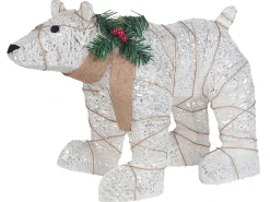 Clearance Beliani Decorazione per esterni LED SIVULA Orso 34 cm Bianco