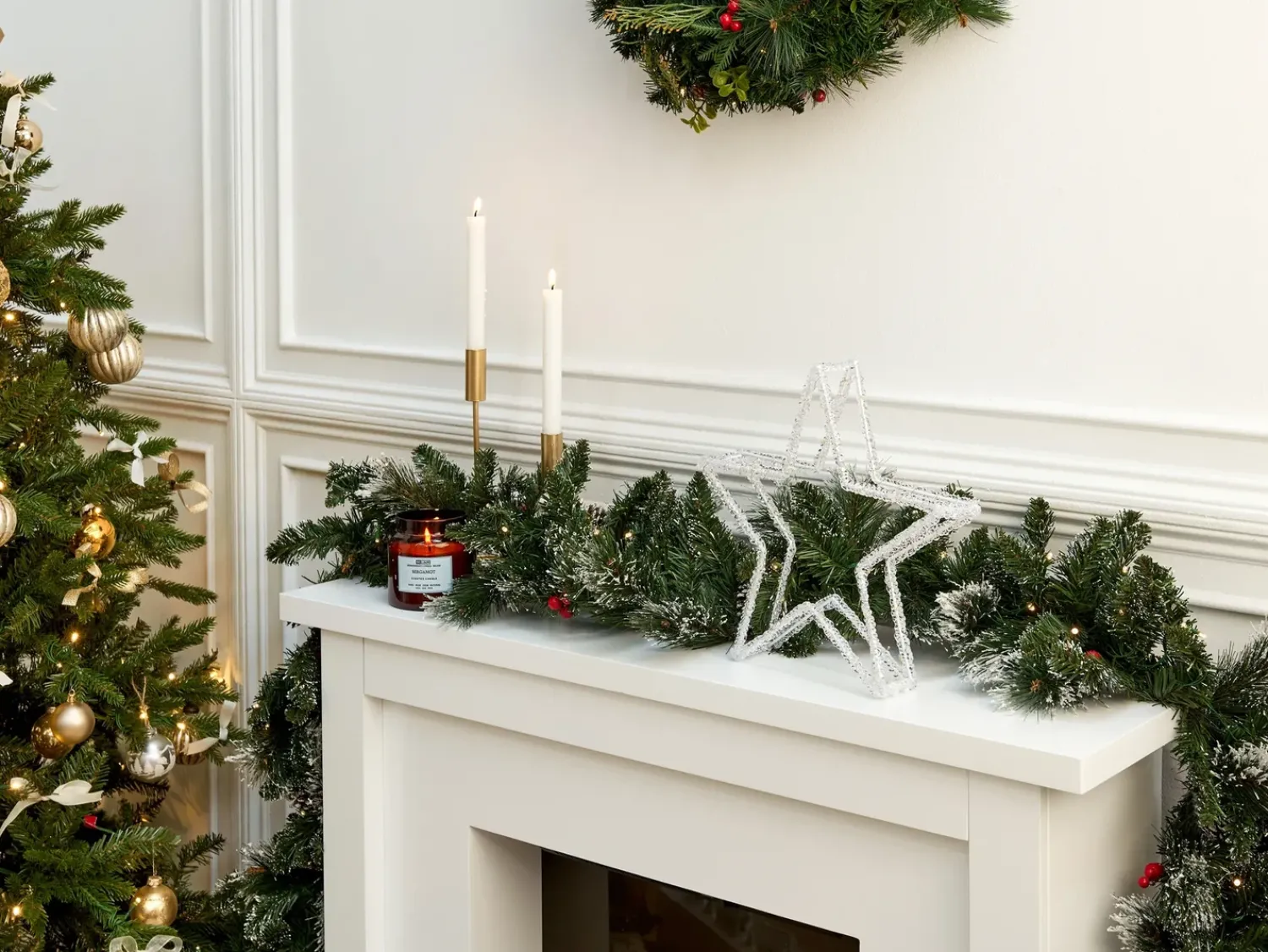 Online Beliani Decorazione per esterni LED SIMO Stella 31 cm Bianco