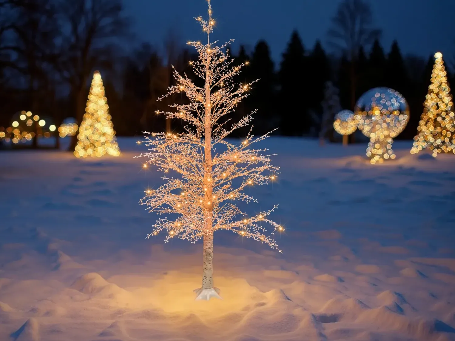 Hot Beliani Decorazione per esterni LED SUONTEE Albero di Natale 180 cm Bianco