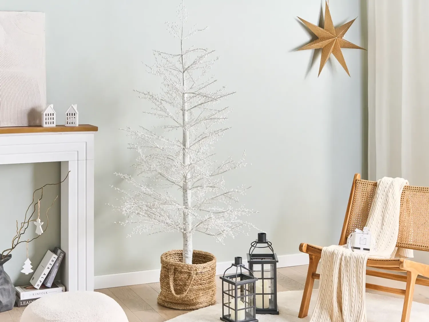 Hot Beliani Decorazione per esterni LED SUONTEE Albero di Natale 180 cm Bianco