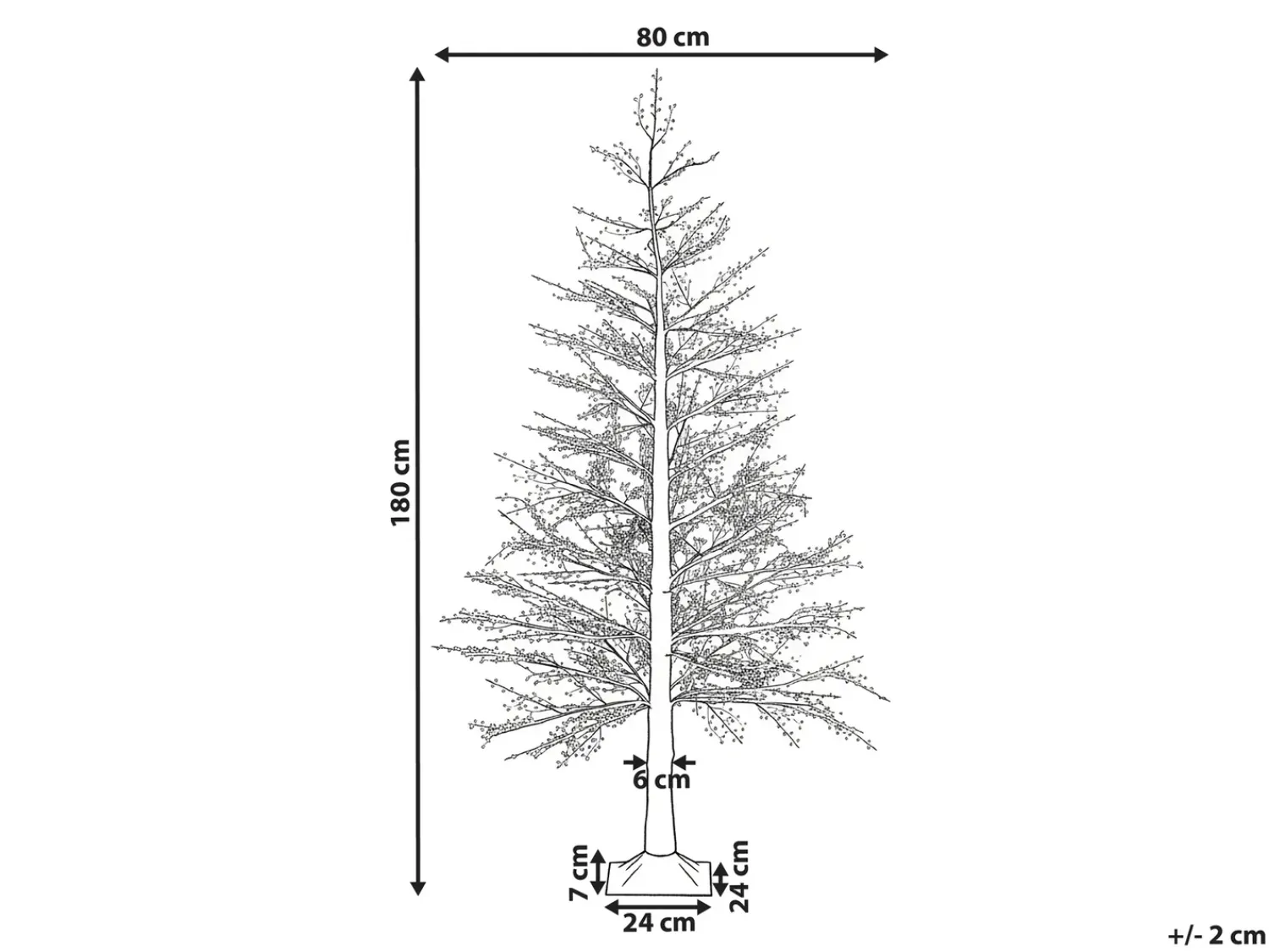 Hot Beliani Decorazione per esterni LED SUONTEE Albero di Natale 180 cm Bianco