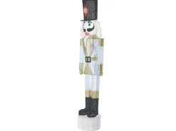 Beliani Decorazione per esterni LED STOROVAN Schiaccianoci 152 cm Bianco/Oro Bianco Oro Nero