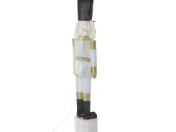 Beliani Decorazione per esterni LED STOROVAN Schiaccianoci 152 cm Bianco/Oro Bianco Oro Nero