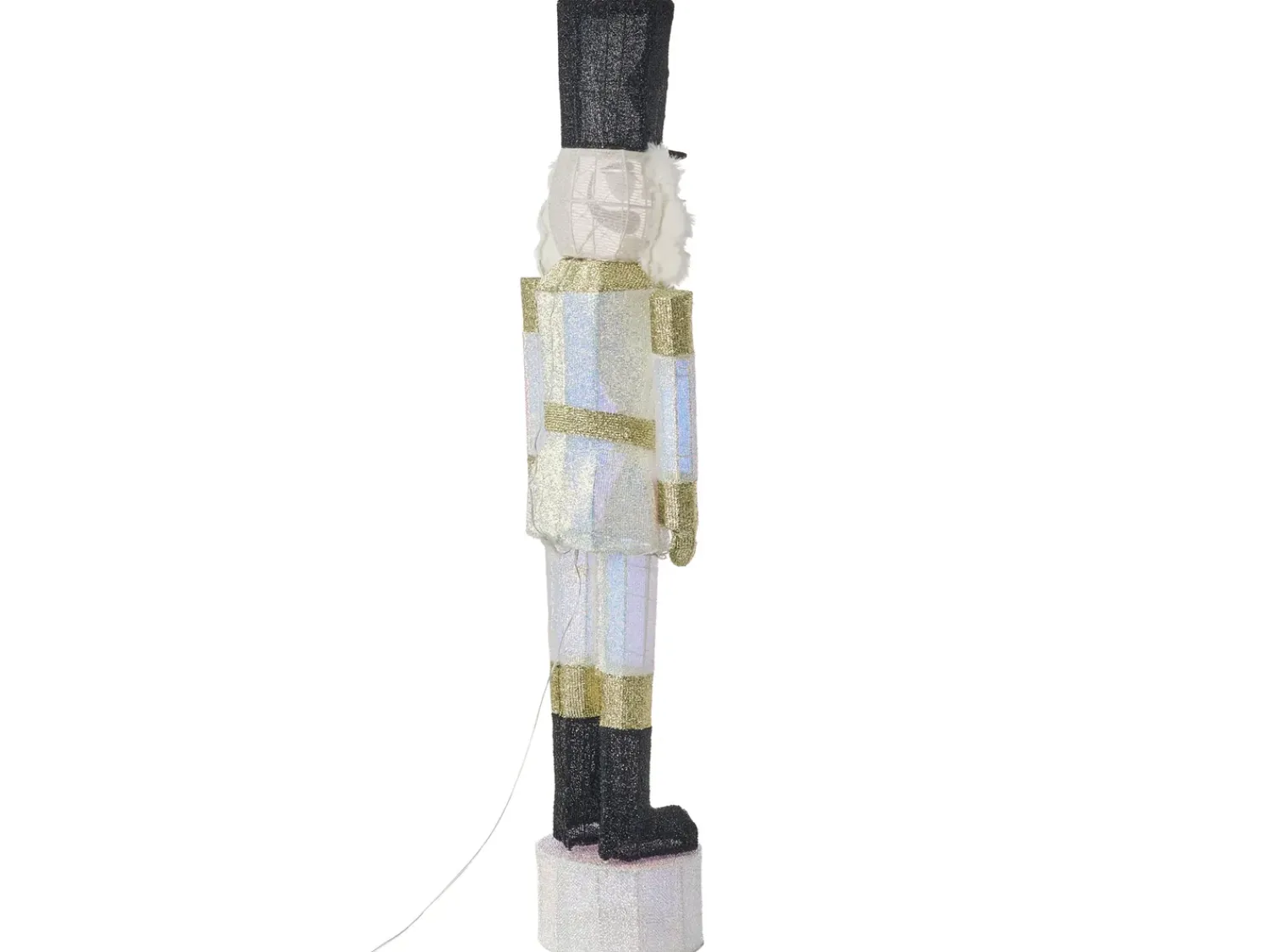 Beliani Decorazione per esterni LED STOROVAN Schiaccianoci 152 cm Bianco/Oro Bianco Oro Nero