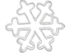 Discount Beliani Decorazione per esterni LED SILVERAN Fiocco di neve 28 cm Bianco