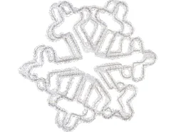 Discount Beliani Decorazione per esterni LED SILVERAN Fiocco di neve 28 cm Bianco