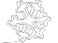 Discount Beliani Decorazione per esterni LED SILVERAN Fiocco di neve 28 cm Bianco