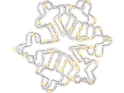 Discount Beliani Decorazione per esterni LED SILVERAN Fiocco di neve 28 cm Bianco