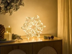 Discount Beliani Decorazione per esterni LED SILVERAN Fiocco di neve 28 cm Bianco