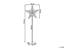 Best Beliani Decorazione per esterni LED SANNAN Stella 110 cm Nero