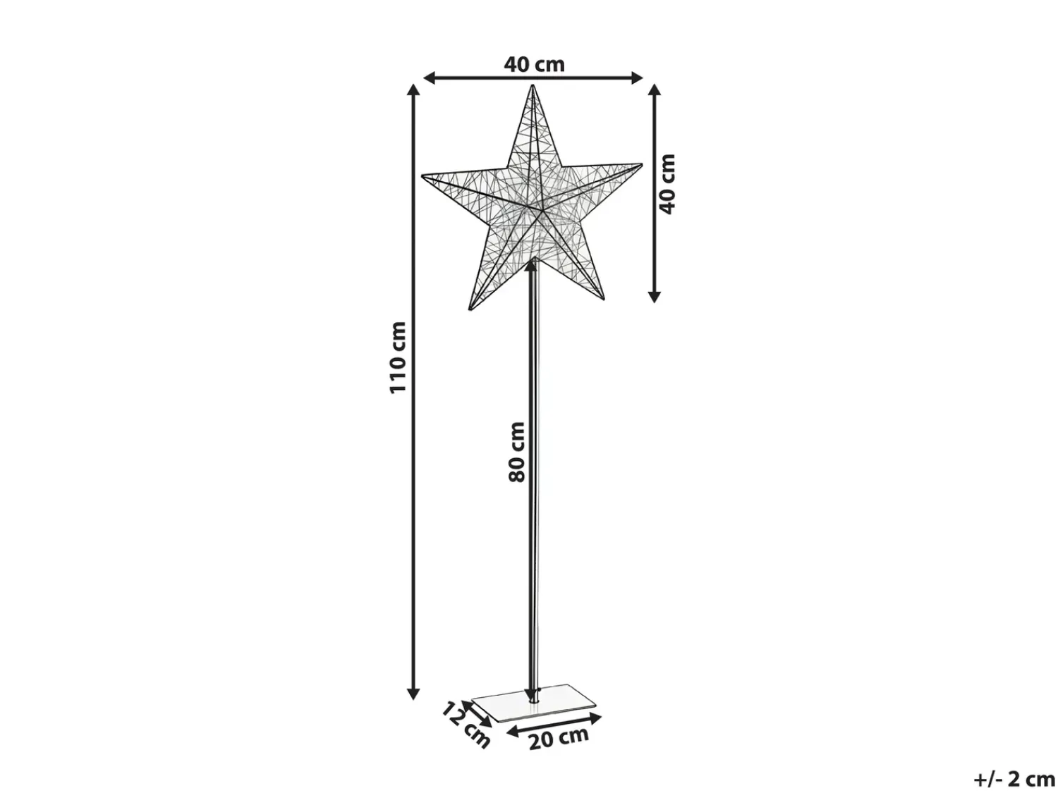 Best Beliani Decorazione per esterni LED SANNAN Stella 110 cm Nero
