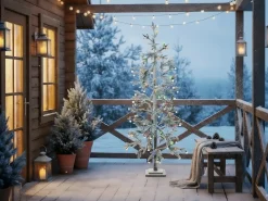 Outlet Beliani Decorazione per esterni LED TORSA Albero 180 cm Verde Bianco Verde