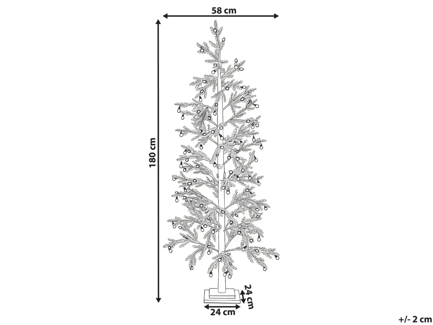 Outlet Beliani Decorazione per esterni LED TORSA Albero 180 cm Verde Bianco Verde