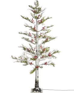 Online Beliani Decorazione per esterni LED VASSLEN Albero di Natale 160 cm Bianco Bianco Rosso Verde