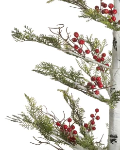 Online Beliani Decorazione per esterni LED VASSLEN Albero di Natale 160 cm Bianco Bianco Rosso Verde
