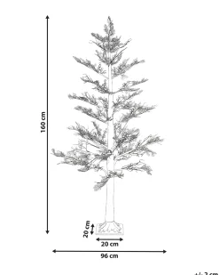 Online Beliani Decorazione per esterni LED VASSLEN Albero di Natale 160 cm Bianco Bianco Rosso Verde