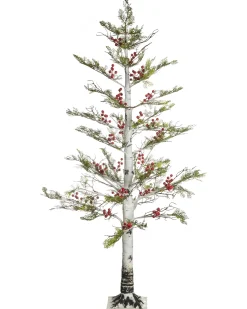 Online Beliani Decorazione per esterni LED VASSLEN Albero di Natale 160 cm Bianco Bianco Rosso Verde