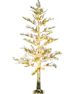 Online Beliani Decorazione per esterni LED VASSLEN Albero di Natale 160 cm Bianco Bianco Rosso Verde