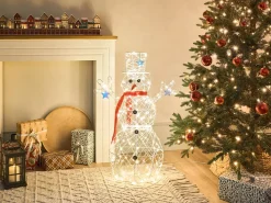 Clearance Beliani Decorazione per esterni LED VASMAN Pupazzo di neve 93 cm Bianco