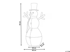 Clearance Beliani Decorazione per esterni LED VASMAN Pupazzo di neve 93 cm Bianco