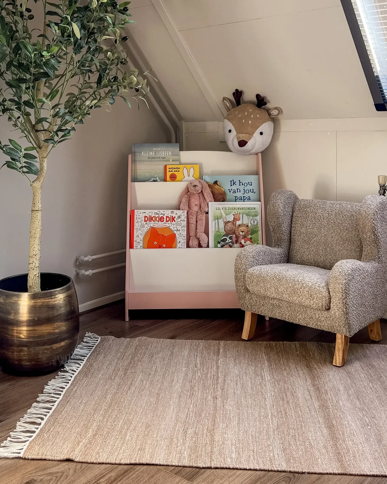 Online Beliani Decorazioni da Parete Cameretta Cervo BAMBI 30 cm Beige Beige Bianco Marrone