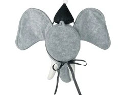 Discount Beliani Decorazioni da Parete Cameretta Elefante BADOU Cotone 36 cm Grigio Bianco Grigio Nero
