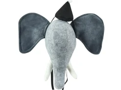 Discount Beliani Decorazioni da Parete Cameretta Elefante BADOU Cotone 36 cm Grigio Bianco Grigio Nero