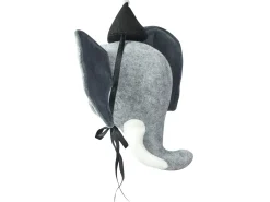 Discount Beliani Decorazioni da Parete Cameretta Elefante BADOU Cotone 36 cm Grigio Bianco Grigio Nero