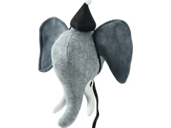 Discount Beliani Decorazioni da Parete Cameretta Elefante BADOU Cotone 36 cm Grigio Bianco Grigio Nero