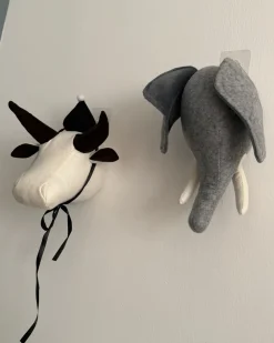 Online Beliani Decorazioni da Parete Cameretta Toro GEOFFREY Cotone 24 cm Bianco Bianco Marrone