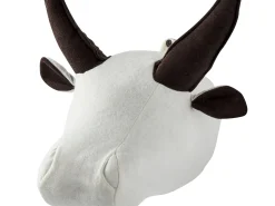 Online Beliani Decorazioni da Parete Cameretta Toro GEOFFREY Cotone 24 cm Bianco Bianco Marrone