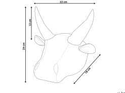 Online Beliani Decorazioni da Parete Cameretta Toro GEOFFREY Cotone 24 cm Bianco Bianco Marrone