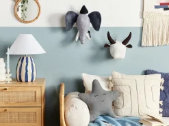 Online Beliani Decorazioni da Parete Cameretta Toro GEOFFREY Cotone 24 cm Bianco Bianco Marrone