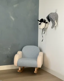 Online Beliani Decorazioni da Parete Cameretta Toro GEOFFREY Cotone 24 cm Bianco Bianco Marrone