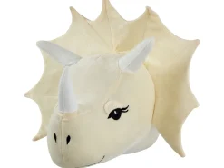 Outlet Beliani Decorazioni da Parete Cameretta Dinosauro REXX Cotone 29 cm Beige chiaro Beige Bianco