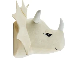 Outlet Beliani Decorazioni da Parete Cameretta Dinosauro REXX Cotone 29 cm Beige chiaro Beige Bianco