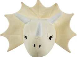 Outlet Beliani Decorazioni da Parete Cameretta Dinosauro REXX Cotone 29 cm Beige chiaro Beige Bianco