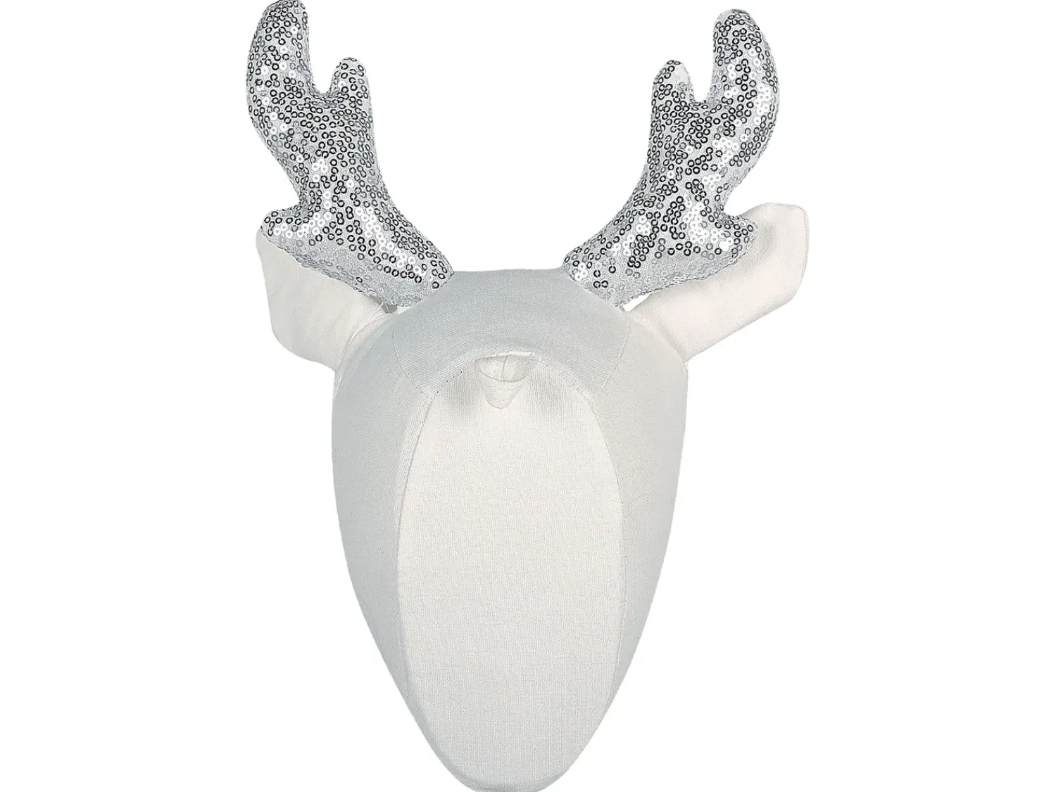 Discount Beliani Decorazioni da Parete Cameretta Capriolo SUZY Cotone 29 cm Bianco Argento Bianco Oro