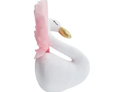 Best Beliani Decorazioni da Parete Cameretta Cigno ODETTA Cotone 32 cm Bianco Bianco Oro Rosa