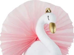 Best Beliani Decorazioni da Parete Cameretta Cigno ODETTA Cotone 32 cm Bianco Bianco Oro Rosa