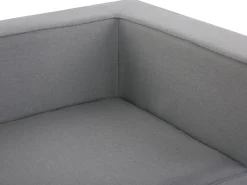 Discount Beliani Divano angolare da giardino con pouf 7 posti AREZZO Modulare Grigio Grigio Nero