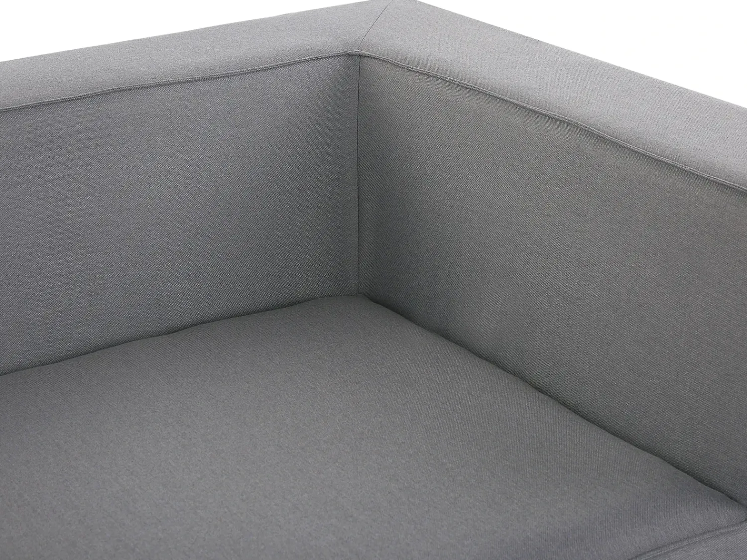 Discount Beliani Divano angolare da giardino con pouf 7 posti AREZZO Modulare Grigio Grigio Nero