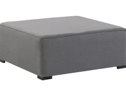 Discount Beliani Divano angolare da giardino con pouf 7 posti AREZZO Modulare Grigio Grigio Nero